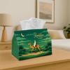 1pc Islamic Ramadan Tissue Box with Camel & Print Suitable for Home, Office, Car - Durable Polyester Fabric Decorative Storage Box for Ramadan Decorat