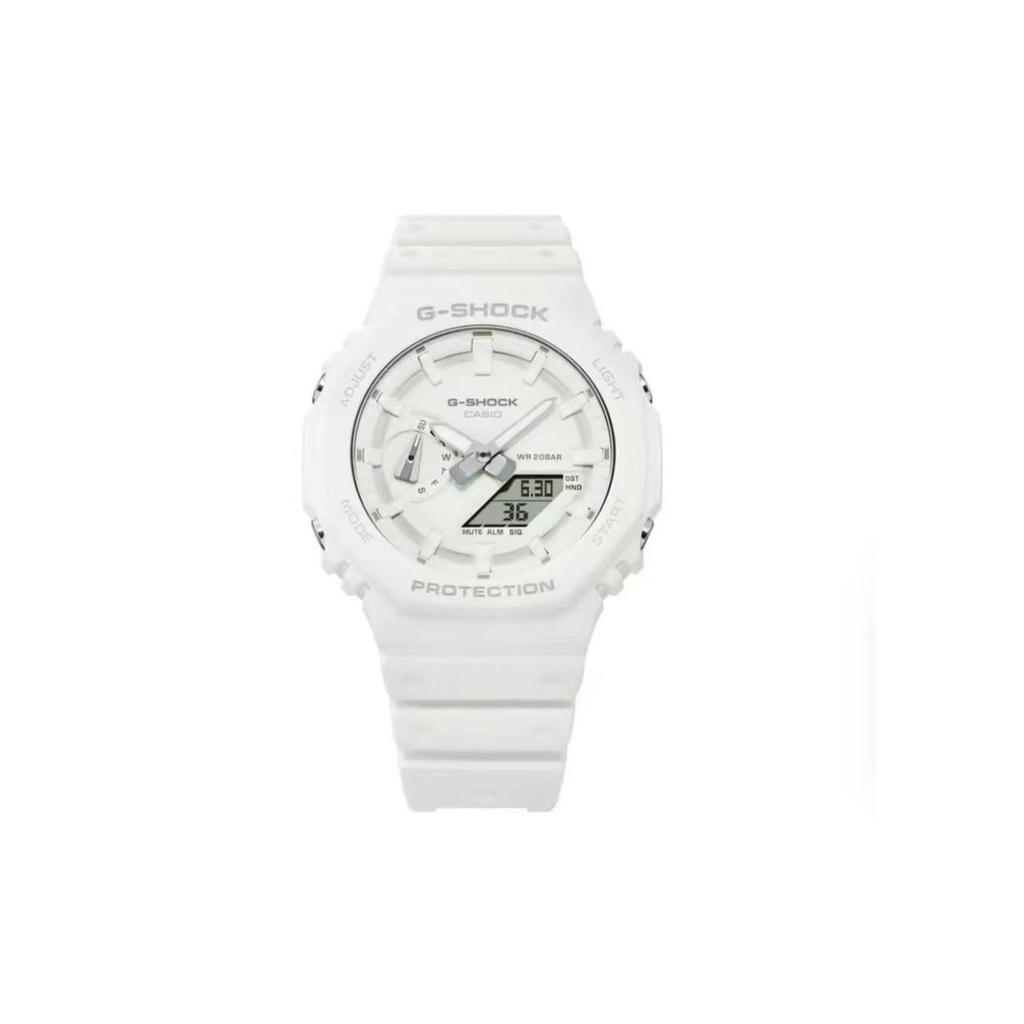 Casio Custom Collection Quartz Movement Stainless Steel Strap Watch Men's Watches White Dial GA-2100-7A7(Watch3--)