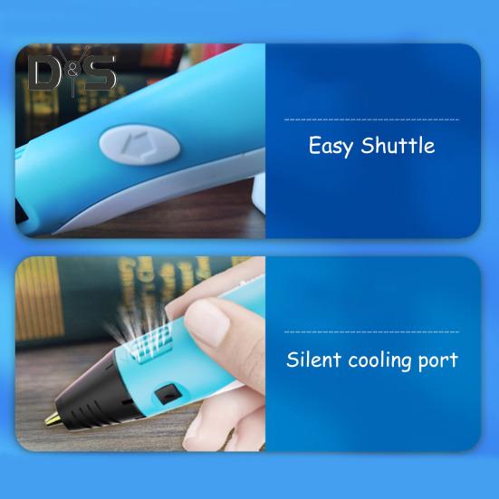 Printing Pen Filament 3D Painting Pen with LED Display Kids DIY 3D Printing Supplies for Doodlers Educational Toy