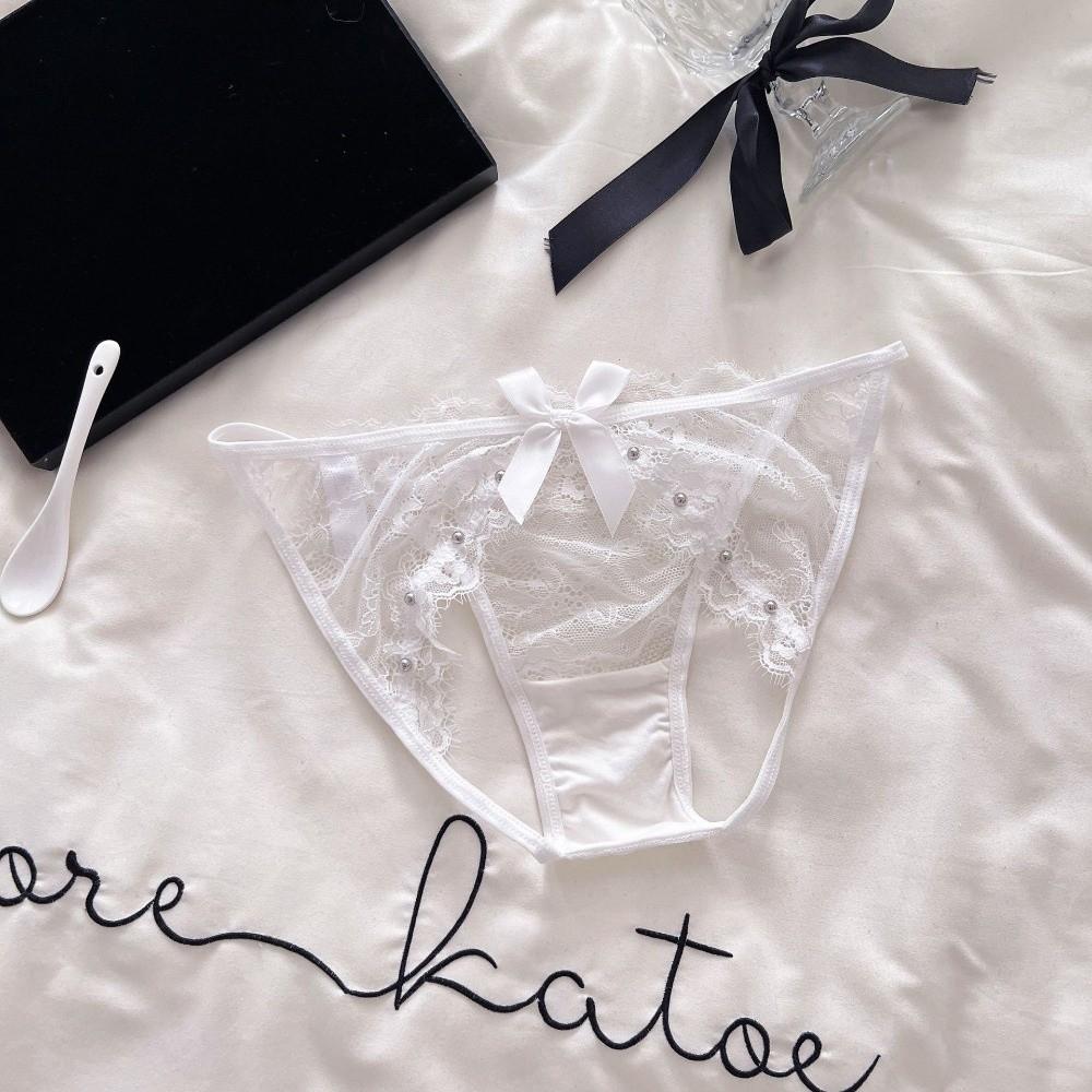 G-String Bowknot Lace Panties Flowers Big Bow Underpants Breathable Thong for Women  Home