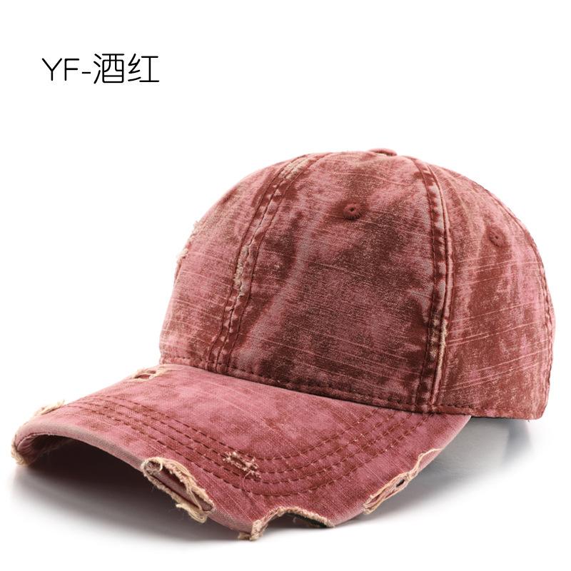 Men's spring and autumn washed distressed baseball cap, outdoor women's sports sun hat with brim