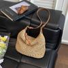New Lazy Style Large Capacity Tote Bag Fashiable and Versatile Beach Bag Vacati Straw Casual and Simple Shoulder Bag