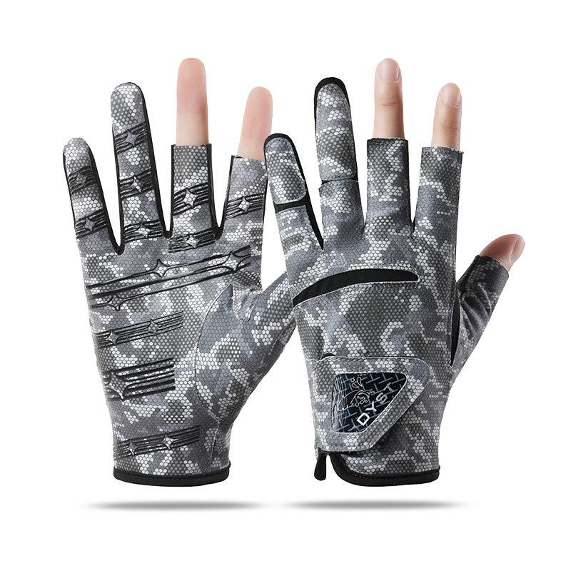 

Men s and women s sunscreen fishing palm silicone non-slip breathable wear-resistant three-finger gloves M