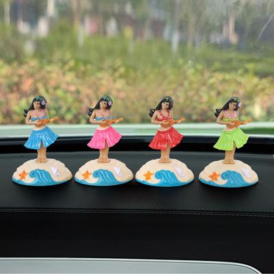 High Quality Solar Powered Shaking Head Toy Hula Auto Interior Dashboard Decoration Hawaii Girl Dancing Doll Car Ornaments Gift