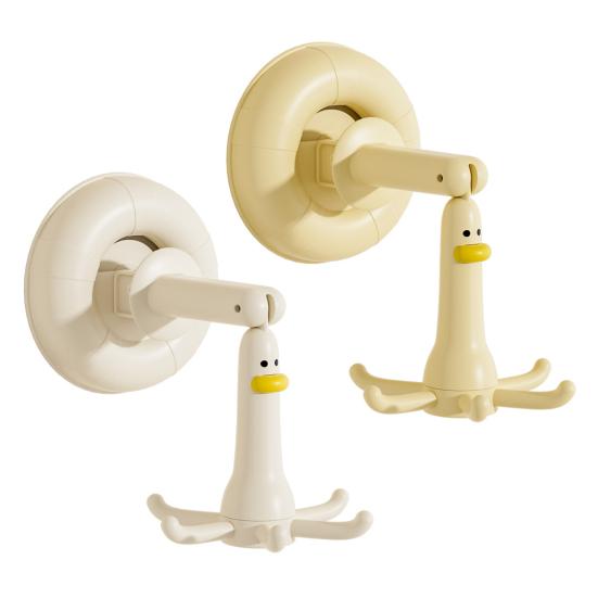 Zuignap Haken 360-graden Draaibare Wandmontage Organizer met 6 Haken Geen Boren Ophangrek voor Keuken Badkamer Commode Kookgerei Sleutels