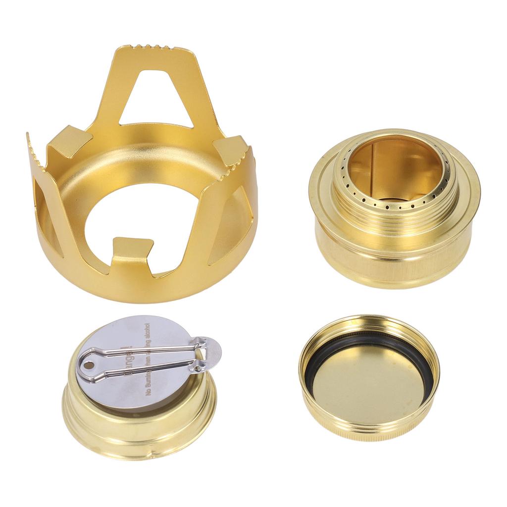 Portable Mini Picnic Stove Brass Spirit Burner for Outdoor Camping Hiking Backpacking BBQ