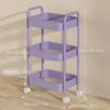1pc Three-Tier Standing Storage Rack, Portable Kitchen Organizer - Large Capacity Durable Metal Cart for Living Room, Bathroom & Dormitory Use