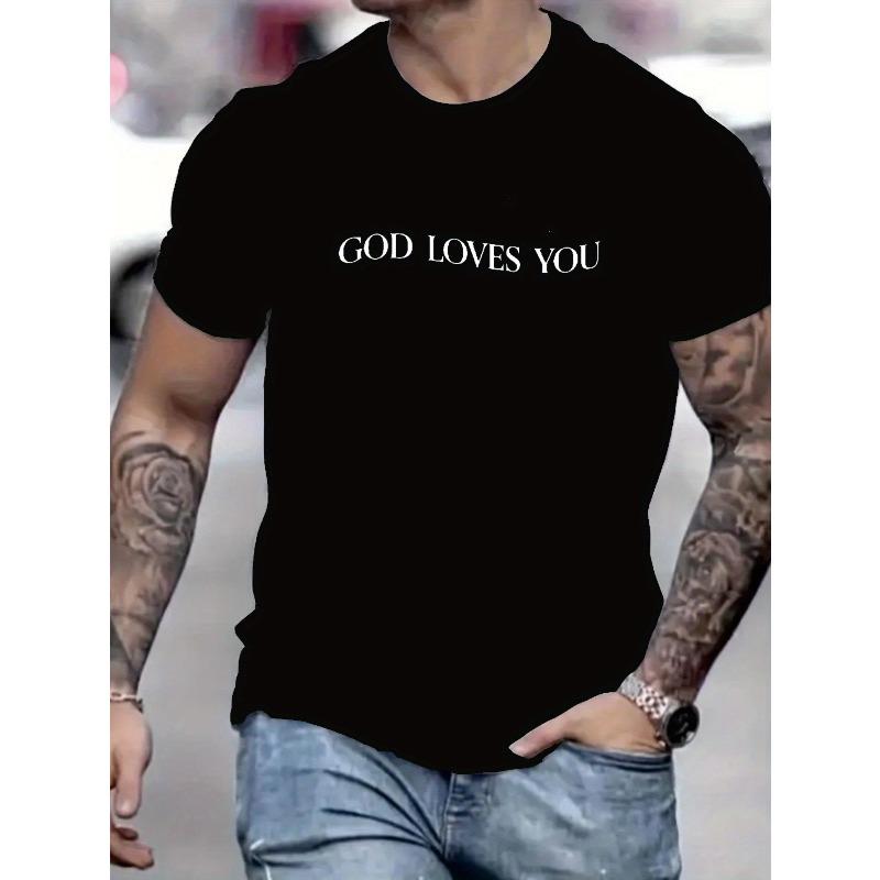 

Men S Summer New T-shirt, with Inspiring Message! A Trendy Staple for Casual Looks, Ideal for Streetwear Enthusiasts. Round Neck, Hot Selling Top Tee 4XL чорний