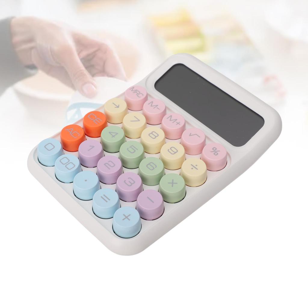 Mechanical Calculator 12 Digit Large LCD Display Big Buttons Electronic for School Business Home Colored