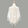 Stylish Lace Scarf with Tassels Multiuse Flower Shawl Wrap for Various Outfit Occasion Outdoor Sunproof Shoulder Wrap