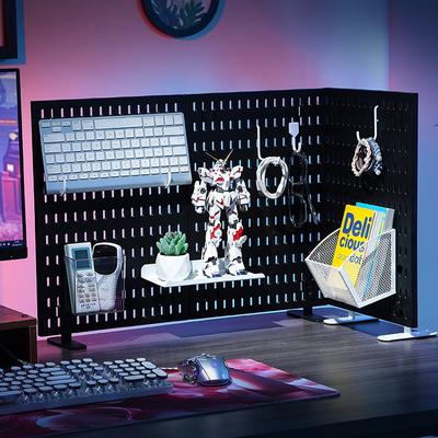 Pegboard Wandpaneel Geen-Boor Opbergrek Wandmontage voor Studiekamer Woonkamer Gamingkamer