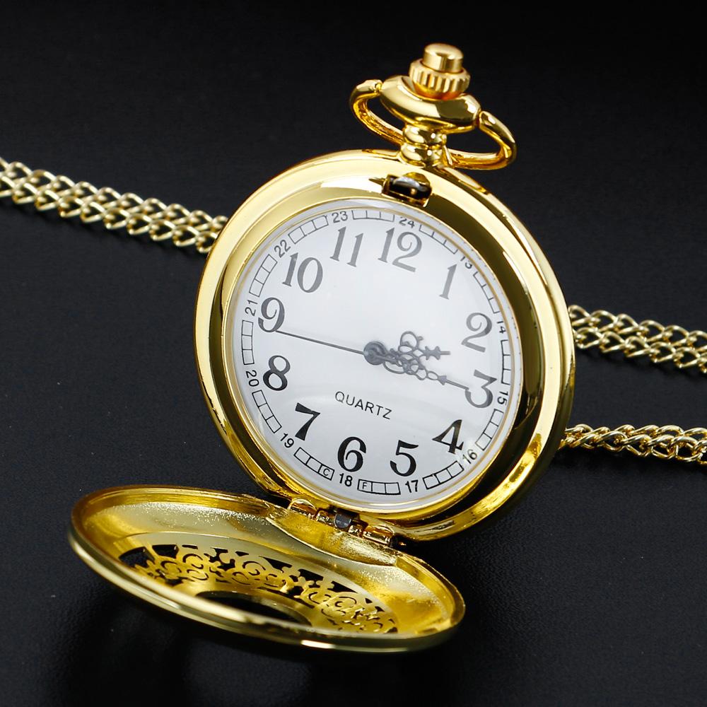 Luxury Gold Pocket Watch Retro men Women's Necklace Chain Pocket Watch retroid pocket 3