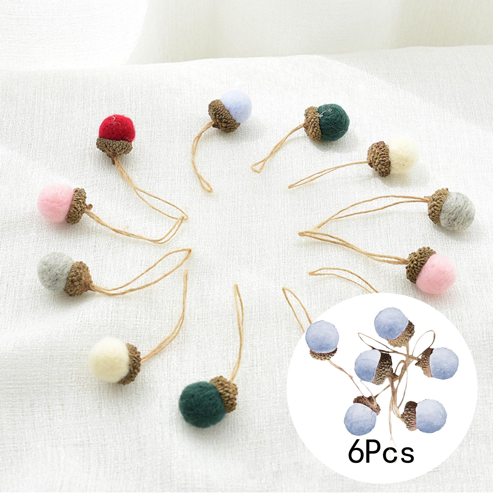 

6x Christmas Acorn Ornaments Pendants Christmas Tree Hanging Decorations for Holiday New Year Indoor Celebration Party Supplies синій