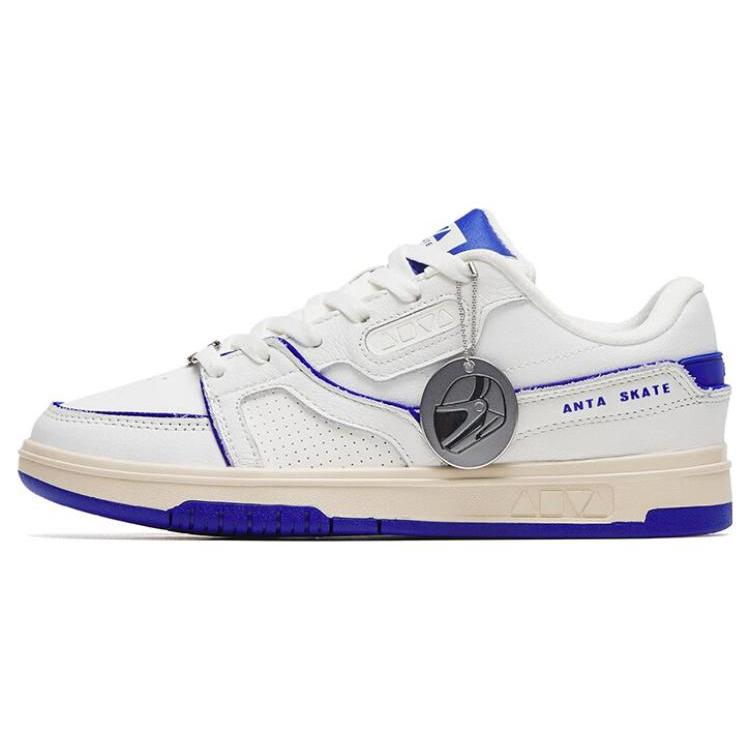 New Anta Life Collection Anti Slip And Wear Resistant Lightweight Low Top Skateboard Shoes Women's White Blue 122248026-3