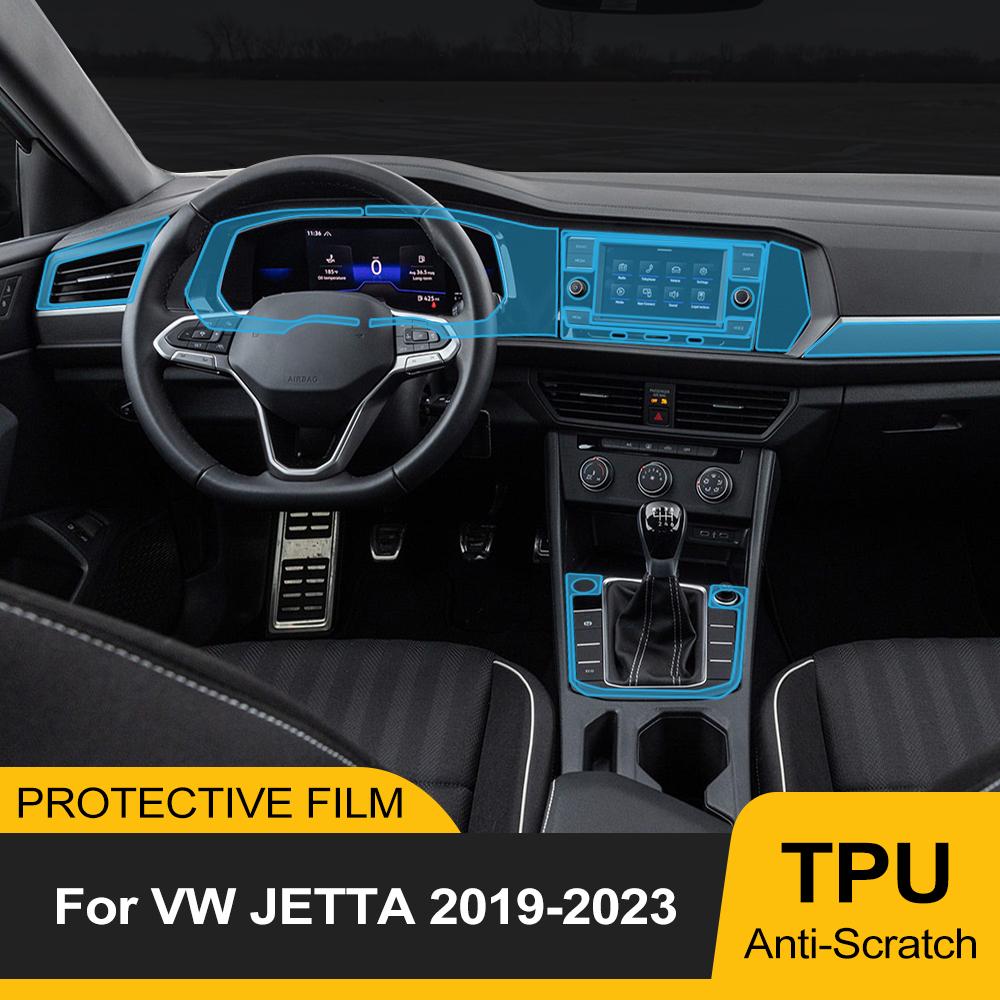 Pre Cut Tpu Interior Film for Volkswagen VW Jetta 2019-2023 Car Center Console Screen Dashboard Gear Panel Stickers PPF Cover