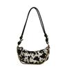 Cow Pattern Bag Women's Large-capacity New Autumn and Winter Niche Casual One-shoulder Crossbody Commuter Dumpling Bag