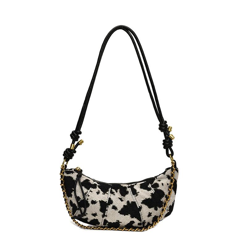 Cow Pattern Bag Women's Large-capacity New Autumn and Winter Niche Casual One-shoulder Crossbody Commuter Dumpling Bag