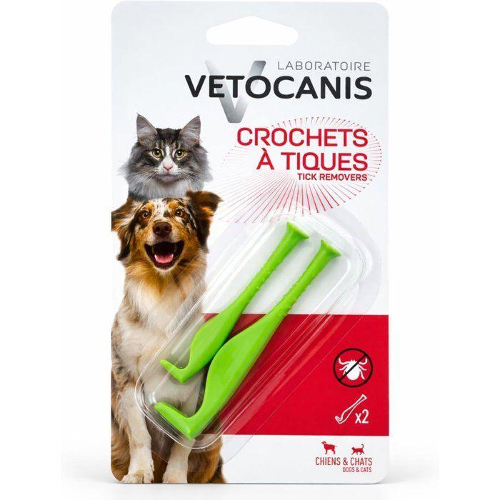 Crochet a tiques - VETOCANIS - Chien et Chat - Sans produits chimiques - Facile a utiliser