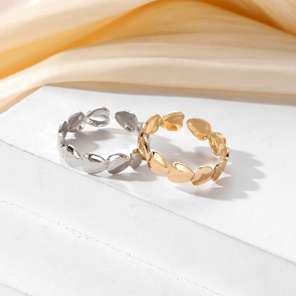 2026 Fashion Wedding Jewellery Rings Love Rings 2 Piece Gold Simple Girl's Accessories Ring Set of 2