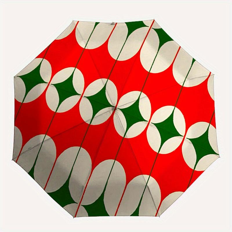 

1pc Festive pattern Automatic Open/close Folding Umbrella, Compact Portable Travel Umbrella,Durable Construction yy250814145