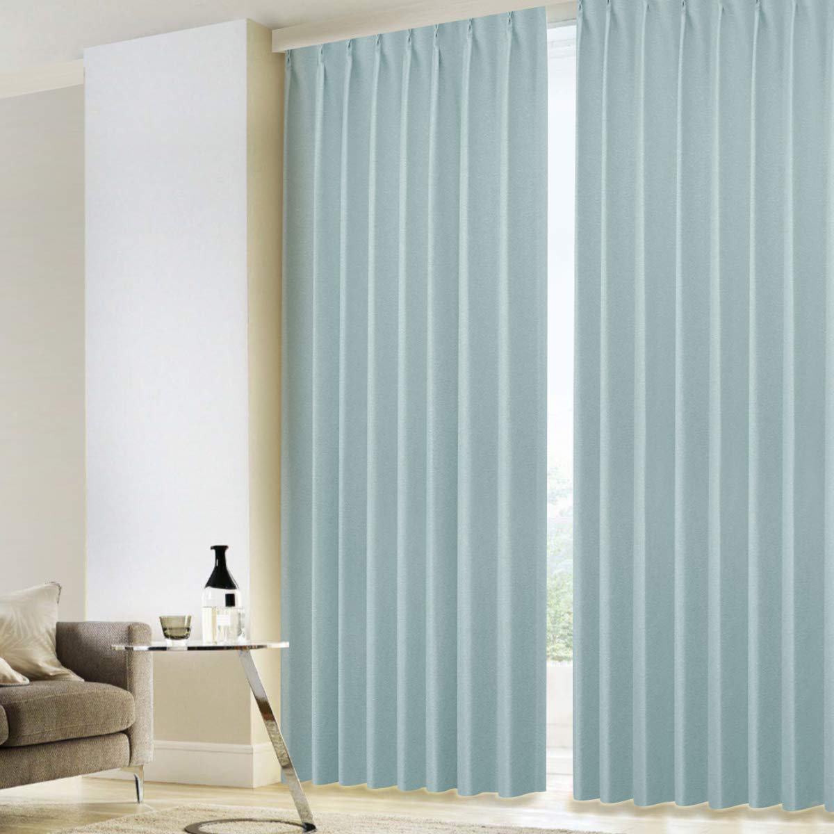 

Kurenai Ткань Сделано в Японии для Легких Премиальных Блэкаут Штор Регулируемый 10 Цветов 140 100см x 178см x 2 Шторы, [Тяжелая Блокировка] синий