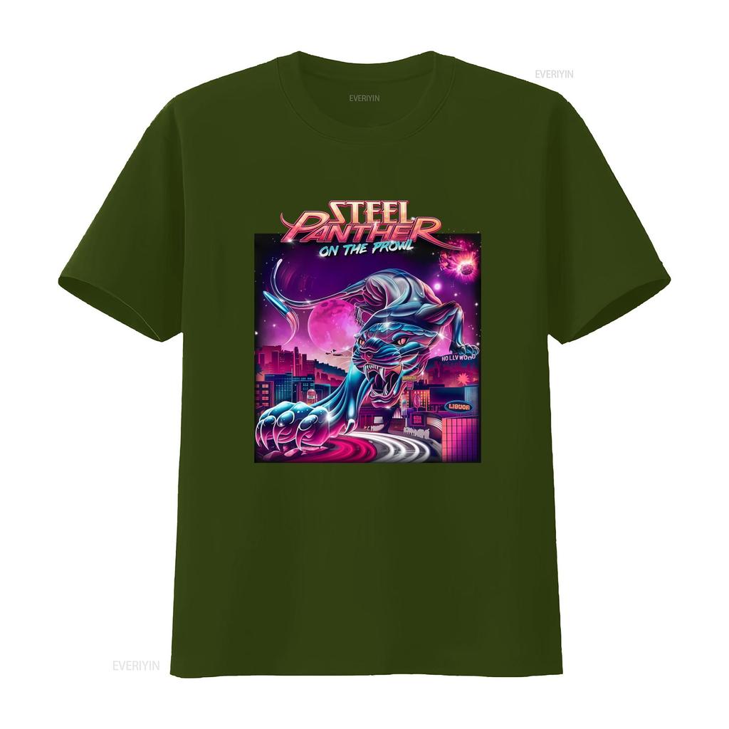 Steel Panther On The Prowl T Shirt for Men Fans Available In All Sizes Vintage Washed Slightly Graphic Versatile