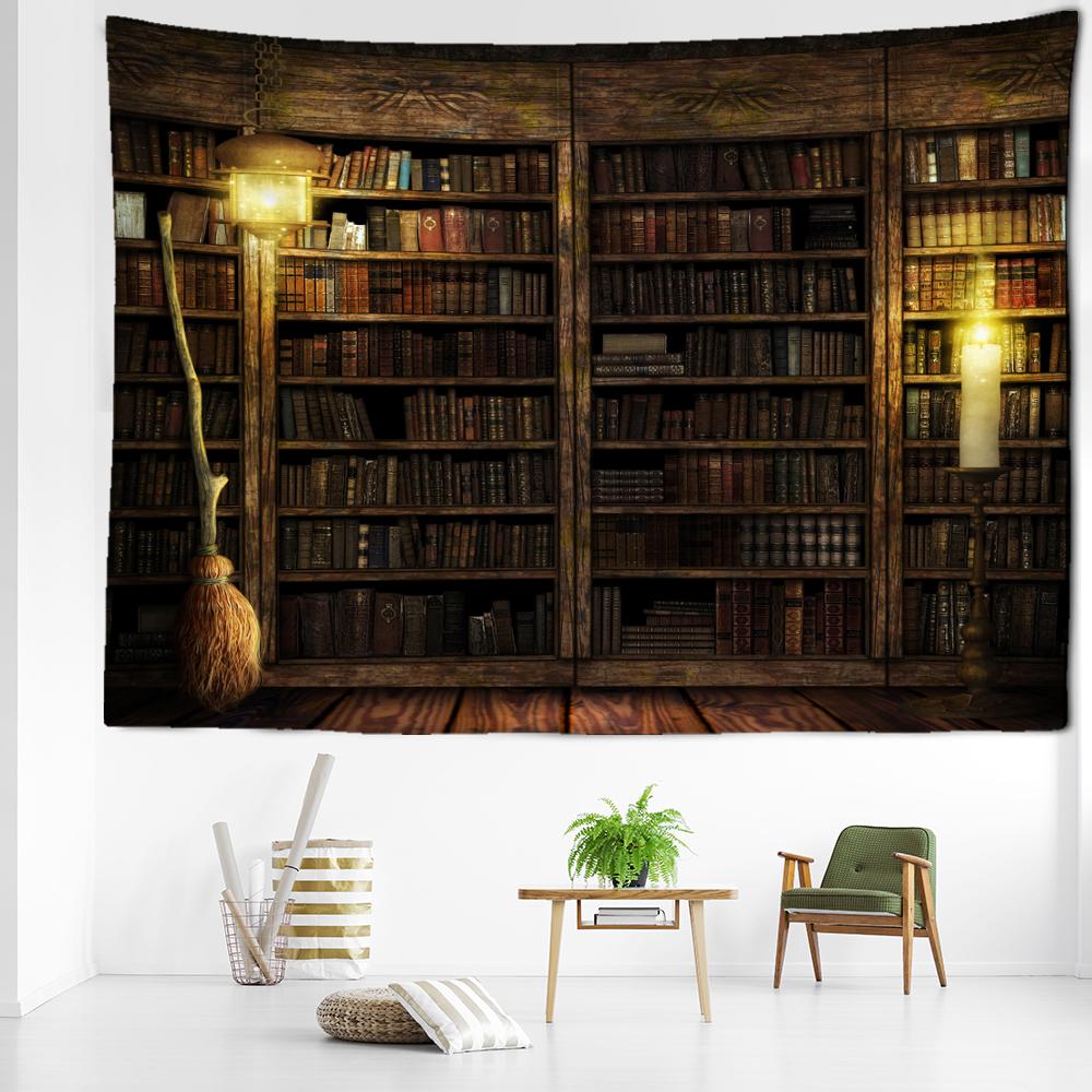 Candle Bookshelf Tapestry Wall Hanging Bohemian Witchcraft Abstract Mysterious Dormitory Bedroom Home Decor