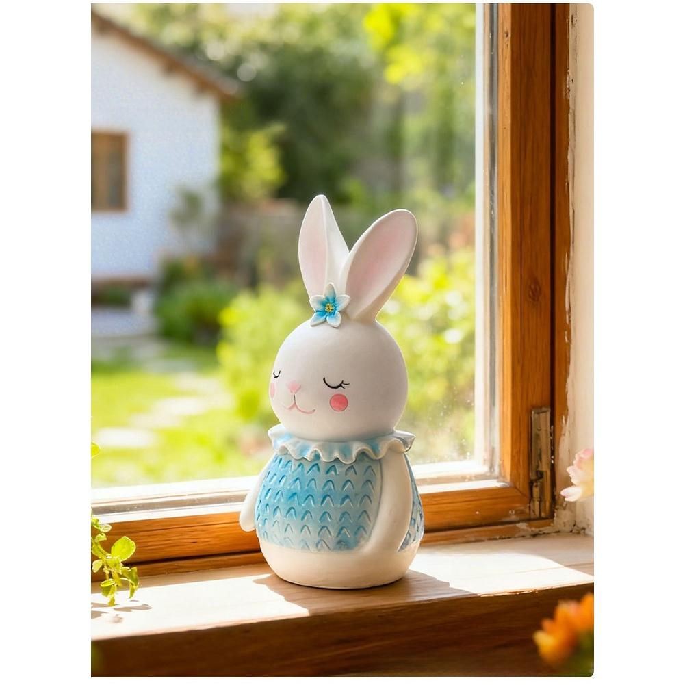 Easter Table Centerpiece Resin Bunny Figurine Hand-Painted Figure Easter Theme Resin Material Modern Minimalist Style