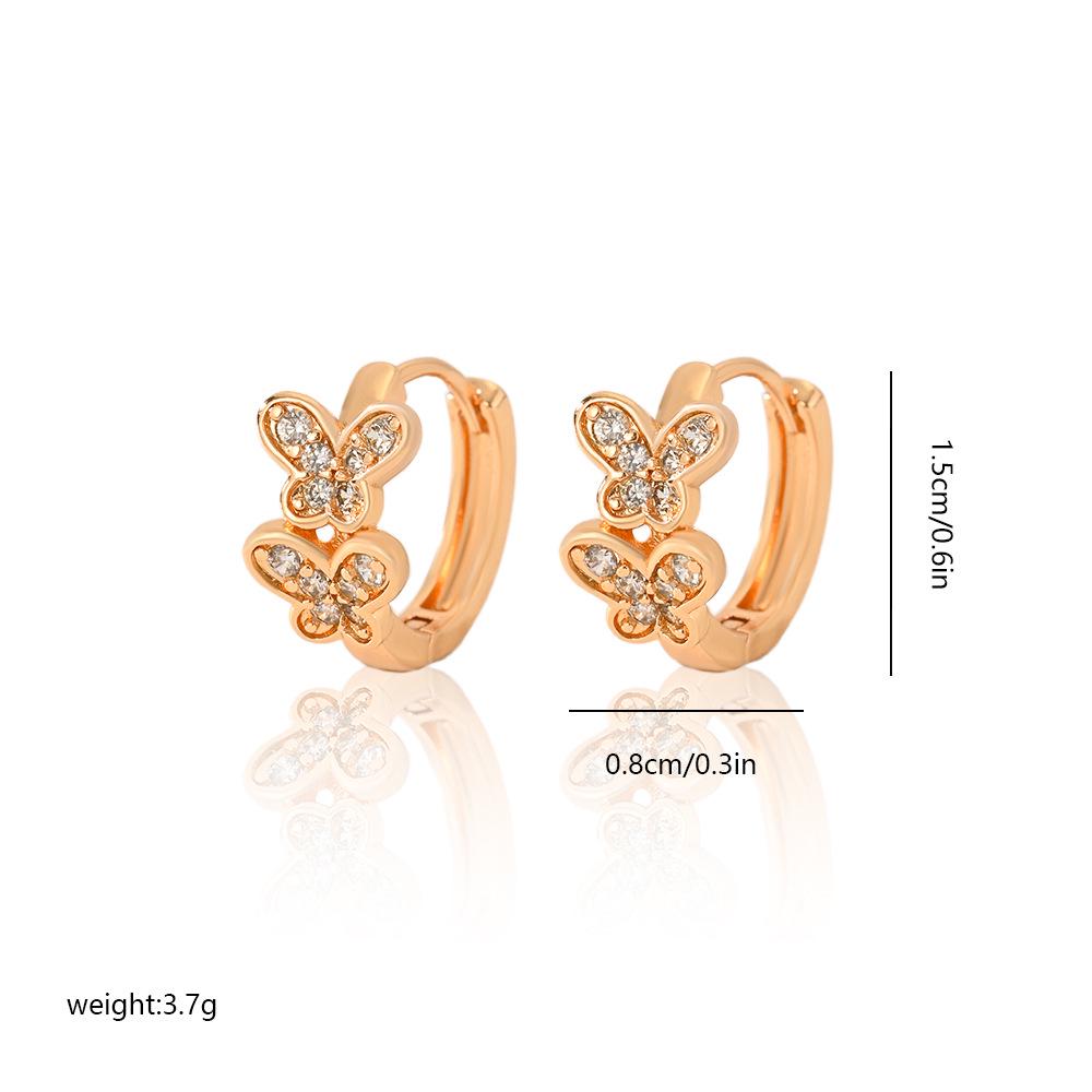 Gold Multi-Style Zircon Hoop Earrings for Women