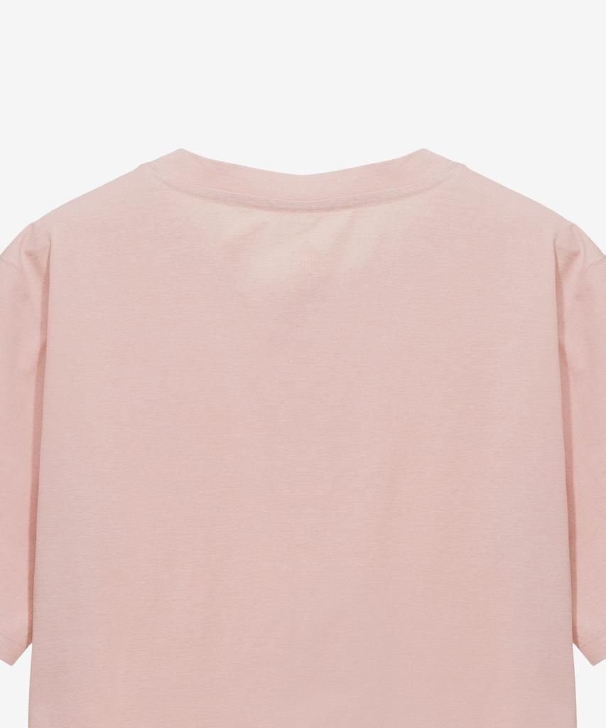 BASIC HOUSE Women'S Cool Sorona Semi-Overfit Round Neck Short Sleeve T-Shirt Pink Lzts3202