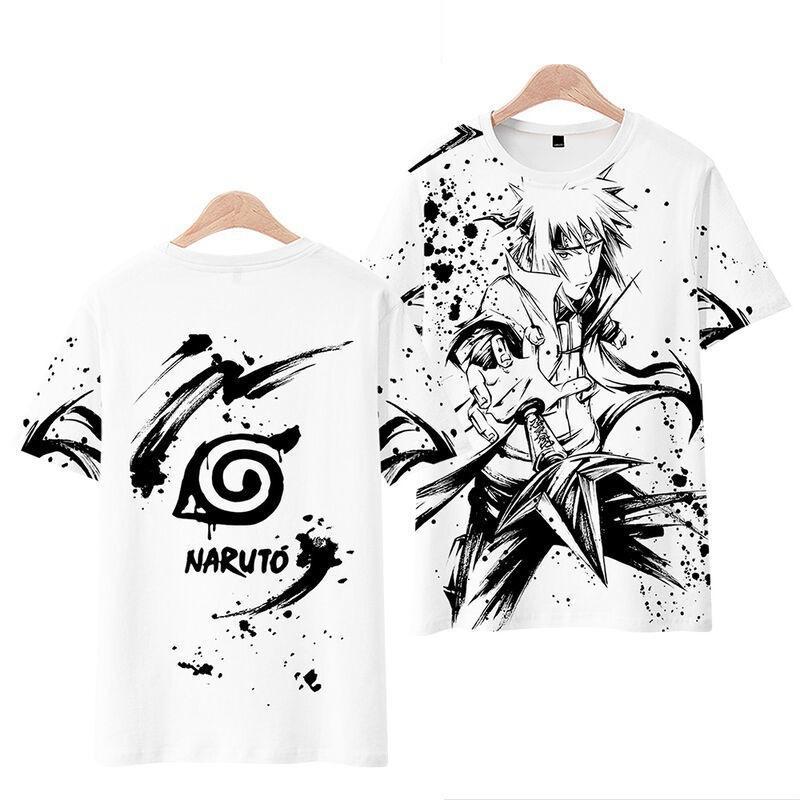 Japanisches Manga 3D-gedrucktes Kurzarm-T-Shirt Sommer Atmungsaktives Polyester Einfaches Rundhals-Oberteil