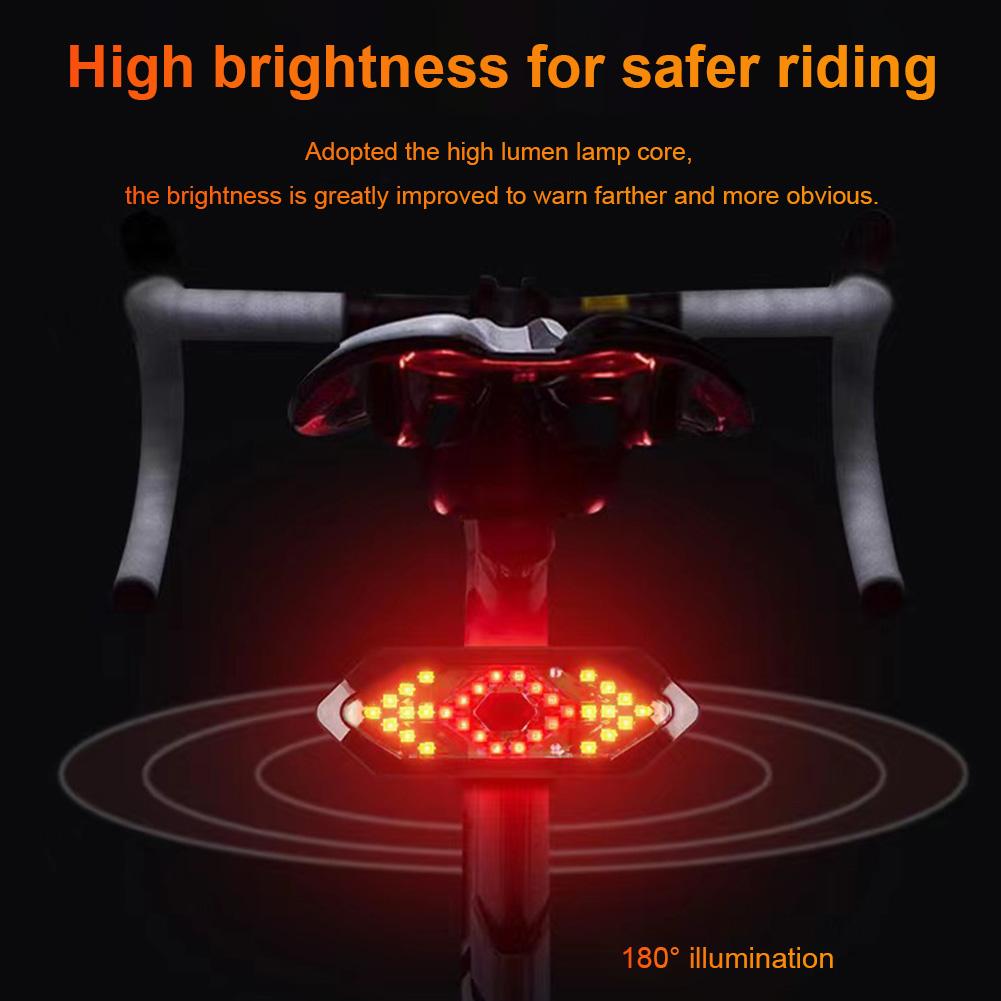 1/2Set Bike Turn Signal Lights Wireless Remote Control Bicycle Taillight LED Warning Tail Lamp USB Rechargeable Bike Accessories