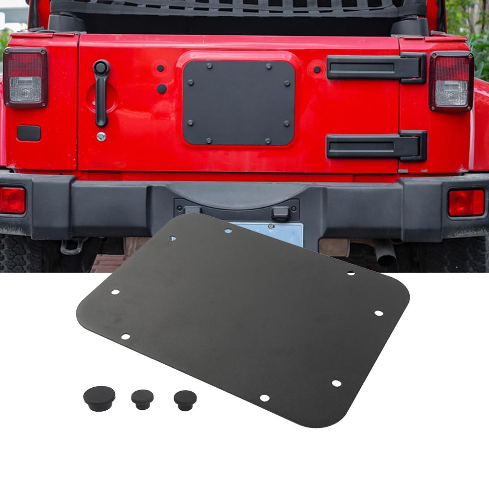 Reservewielhouder Verwijderaar Vulplaat Afdekking voor Jeep Wrangler JK 2007-2017 Achterklep Plug Rubber Metaal Auto Buitenkant Accessoires