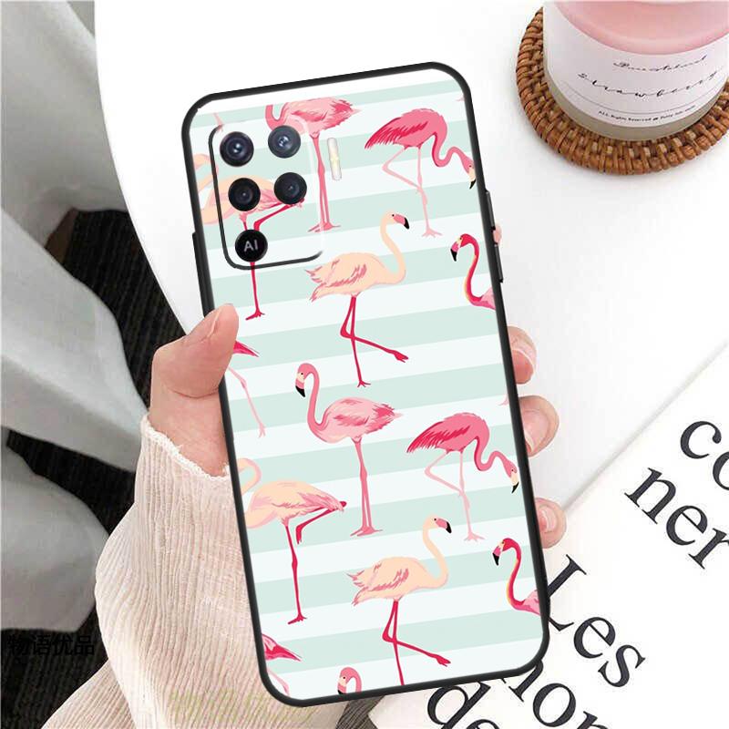 Flamingo Case For Oppo A58 A5 Pro A15 A16 A17 A57 A77 A94 A74 A54 A76 A96 A40 A60 A80 A18 A38 A78 A98