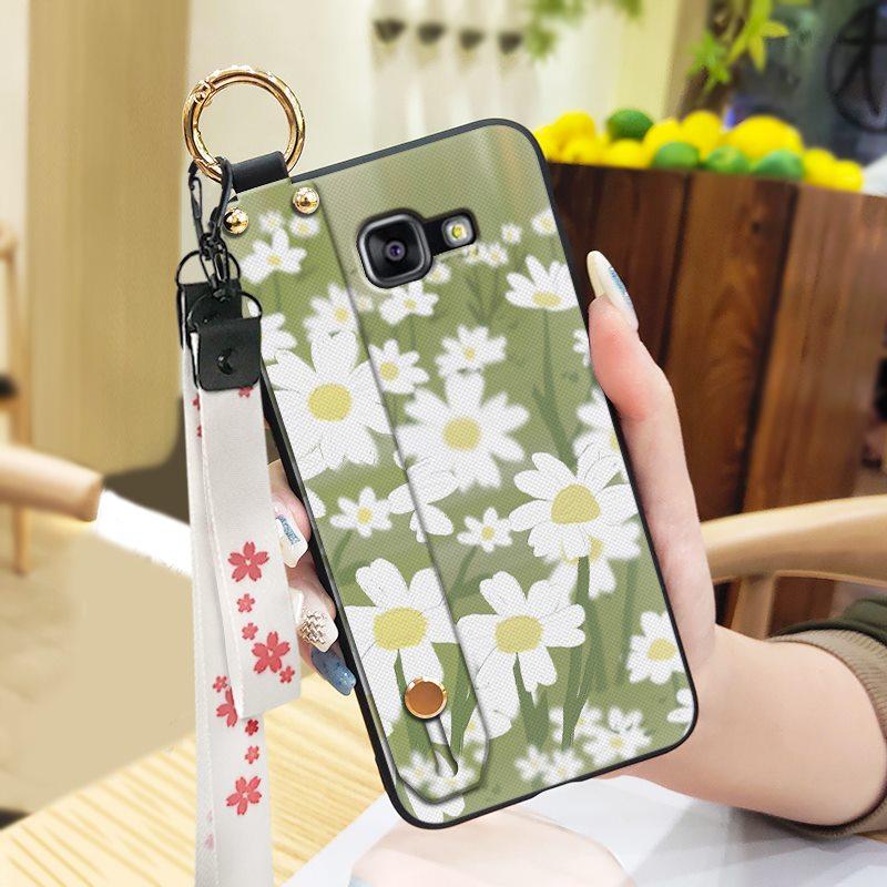 Back Cover Wristband Phone Case For Samsung Galaxy A510/A5 2016/SM-A510F Anti-dust Kickstand Waterproof Flower Durable