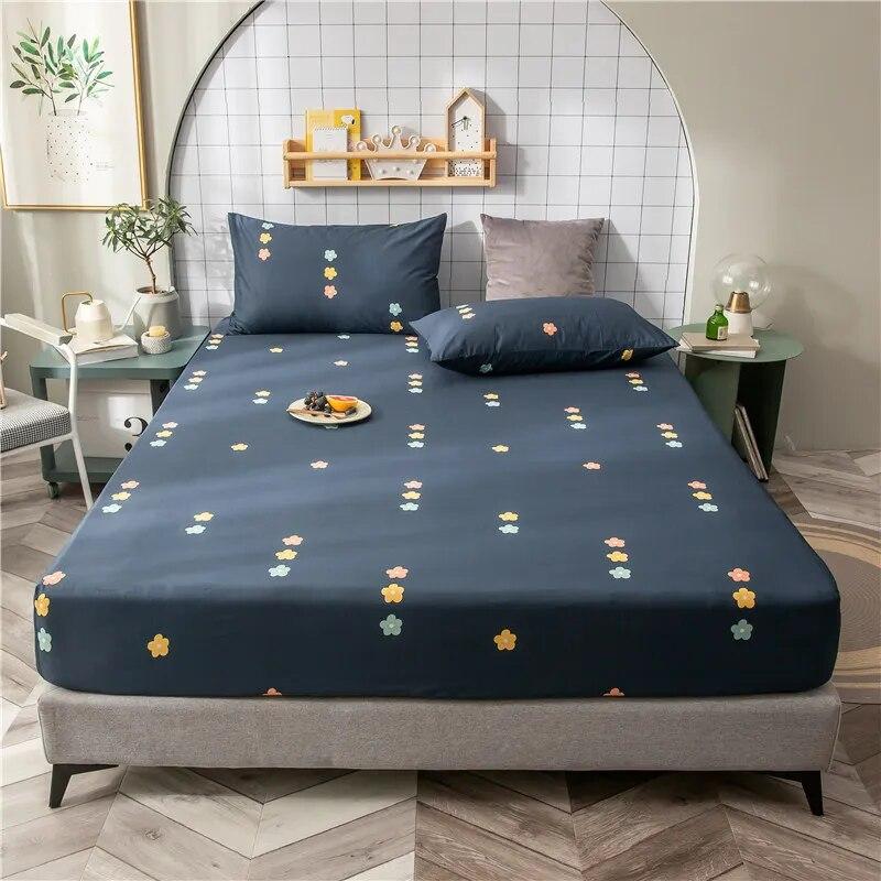 100% Cotton Printed Single-Layer Bed Sheet, Soft And Comfortable Bed Sheet And Mattress Cover Fixed By Elastic Band.