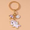 Cute Enamel Animal Horse Keychain Unicorn Key Ring Pendant for Car Key Holder Women Girls Handbag Accessories DIY Jewelry Gift