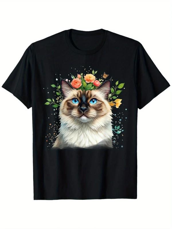 Black Cat Moon Witchy Graphic Tee Unisex Soft Breathable Shirt Mystical Night Sky Casual T Shirt Women Y2k Summer Vacation Wear