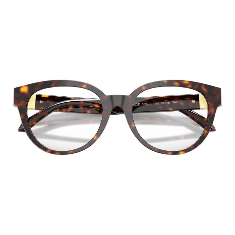 Versace Brand logo design, plate, square, optical glasses, same style for men and women, tortoiseshell color 0VE3384F-108-Tortoiseshell 53