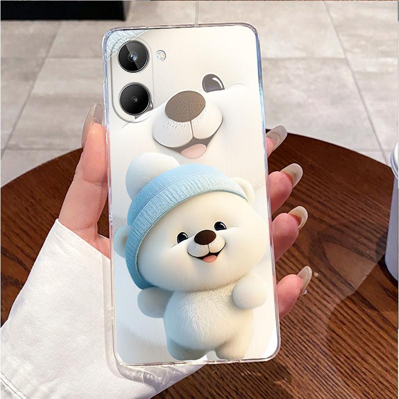 For Realme 9i 5G RMX3612 Case For Realme 10T 5G Back Cover Clear TPU Luxury Cute Love Rabbit Cartoon Funny Silicone Soft Casing