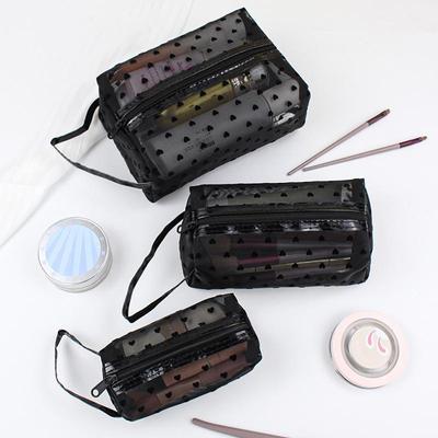 Japanese & Korean Mesh Transparent Makeup Bag & Brush Holder