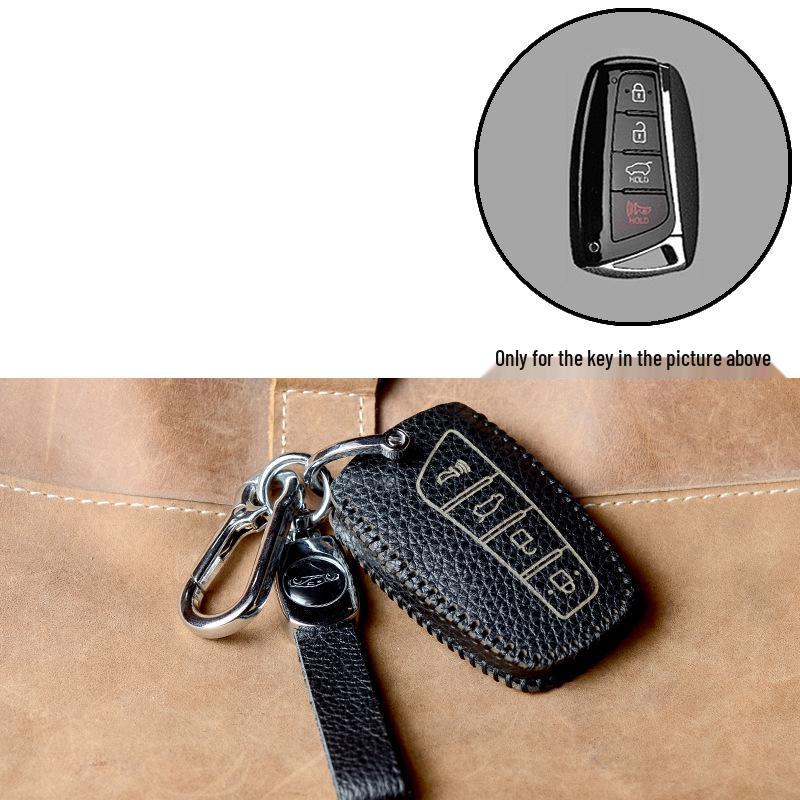 Hyundai Key Protection Leather Cover for Santa Fe, Genesis, Azera, Veloster, Launs Coupe