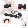 Anal Plug with Ring and Bead Rechargeable Vibrator Waterproof Prostate Massager, Ejaculation Enhancement Erection Longer, 3 Powerful Motors