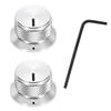 Uxcell 2pcs Aluminum Knob Caliper Scale Potentiometer Knob Volume Tone Control Top Hat Knob for Musical Audio Silver 1/4" Guitar, Instrument, Mixer,