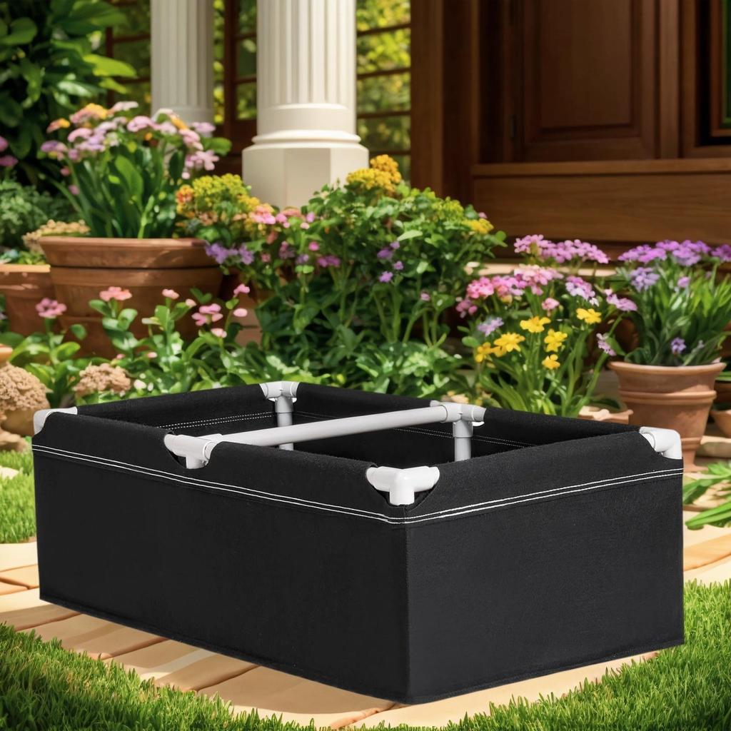 Fabric Garden Plant Bed Rectangular Vegetable Growing Nursery Pot Raised Garden Bed With Frame For Vegetable Strawberries