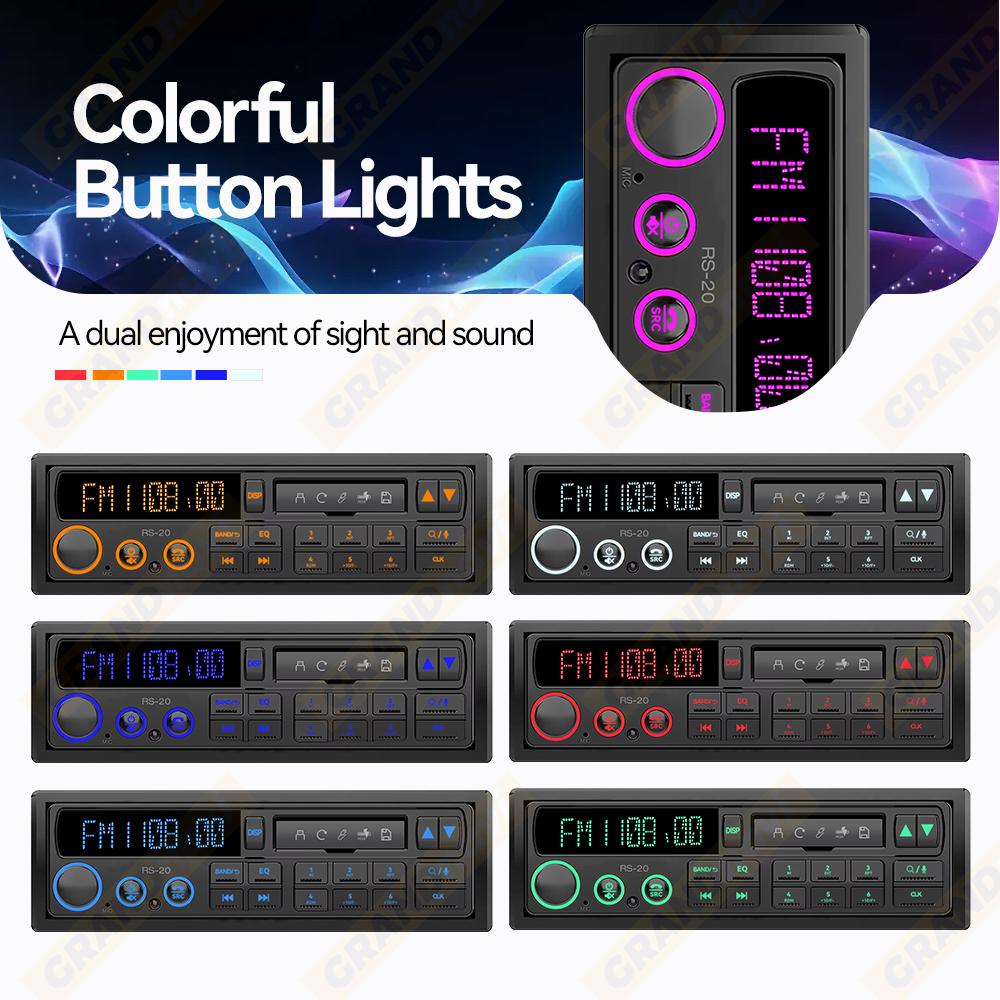 Retro MP3 Car Radio Player 1 DIN Stereo EQ FM AM RDS DAB Receiver QC3.0 Bluetooth USB AUX Input For VW Porsche Mercedes Benz BMW