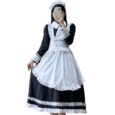 [YAISHN] Maid Clothes, Lolita Dress, Gothic Lolita, Cute, Traditional Dress, Long, Popular, Halloween Costume, Women's, Cosplay, Long Sleeve, Bow