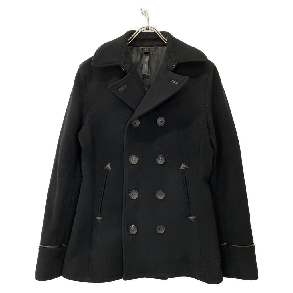 WJK Black 1822 WI77h Melton Wool Peacoat Coat M blackUsed