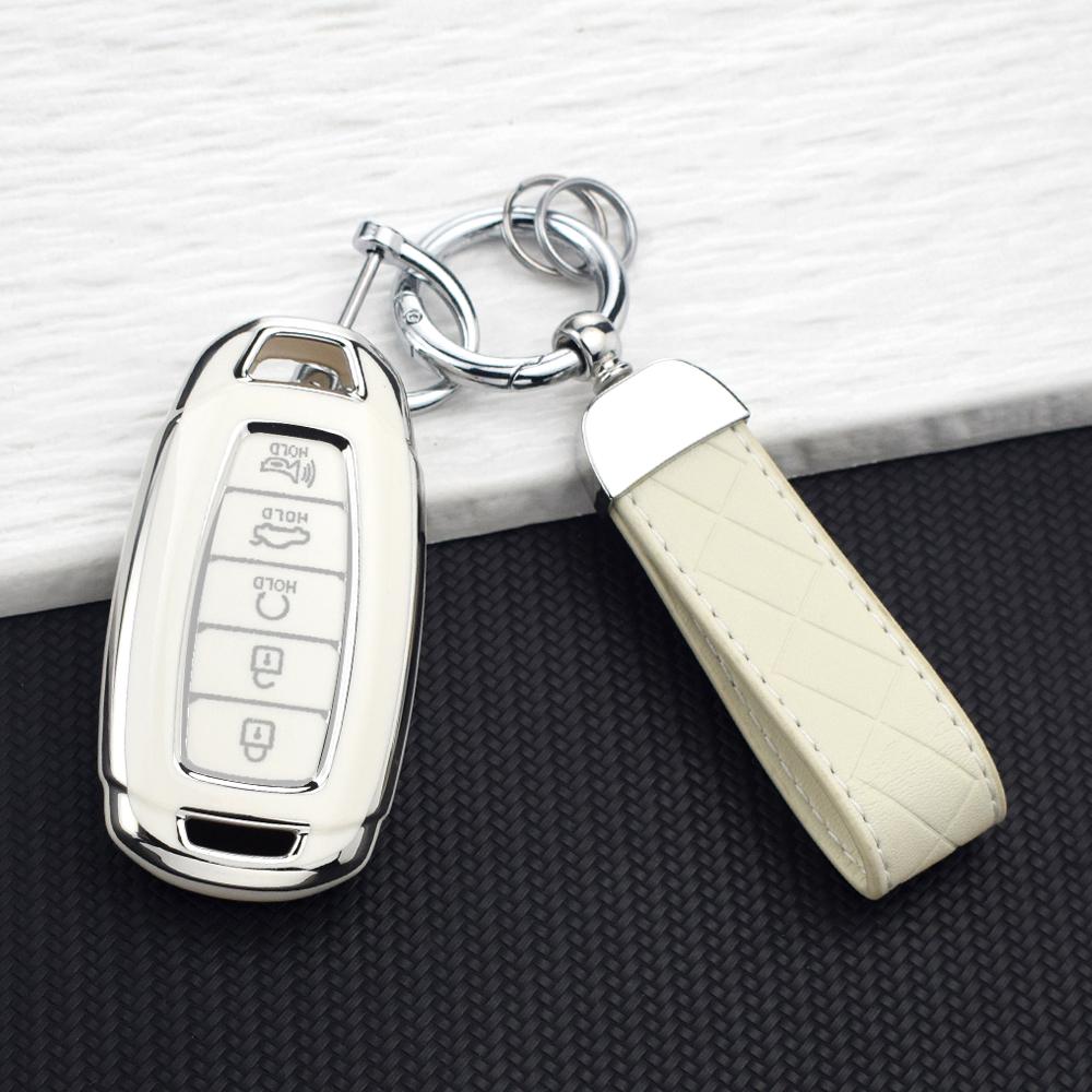 3/4/5 Buttons TPU Key Case Fob for Hyundai Santa Fe KONA I30 Accent Ix35 Encino Solaris Azera Grandeur Ig Palisade Key Chain Set