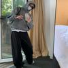 Hooded Sweatshirt Texture Women Vintage 2024 Autumn Y2k Loose Long Sleeves Pocket Hoodie Tops Chic Luxury High Quality Pullover